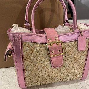 Pink Wicker Coach Purse
